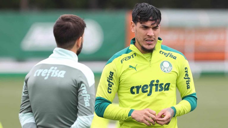 Jogador Gustavo Gómez, da SE Palmeiras, durante treinamento, na Academia de Futebol. Foto: Divulgação/Palmeiras