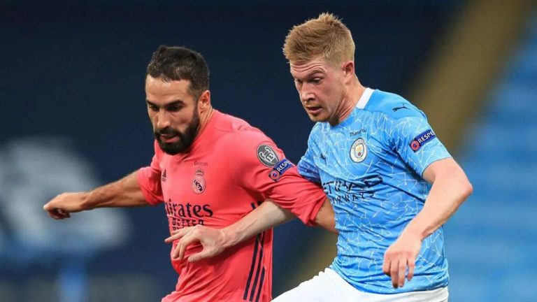 Carvajal do Real Madrid e De Bruyne do Manchester City