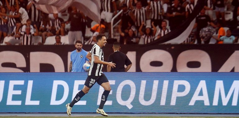 Eduardo, autor dos dois gols, garantiu a vitória para o Botafogo. Divulgação: Botafogo FR