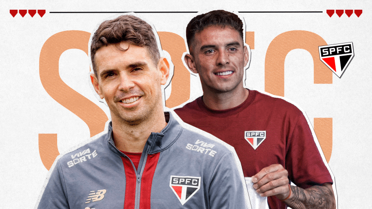 Oscar e Enzo Díaz são as chegadas do São Paulo para 2025 até o momento (Arte: @artssimoes/ X)