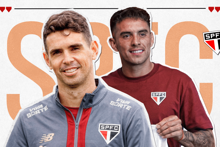 Oscar e Enzo Díaz são as chegadas do São Paulo para 2025 até o momento (Arte: @artssimoes/ X)