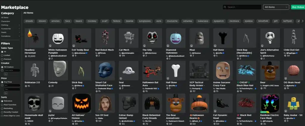 imagem do marketplace roblox